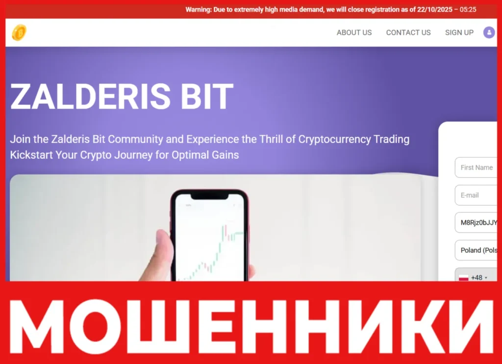 Zalderis Bit лицевая сторона скрин