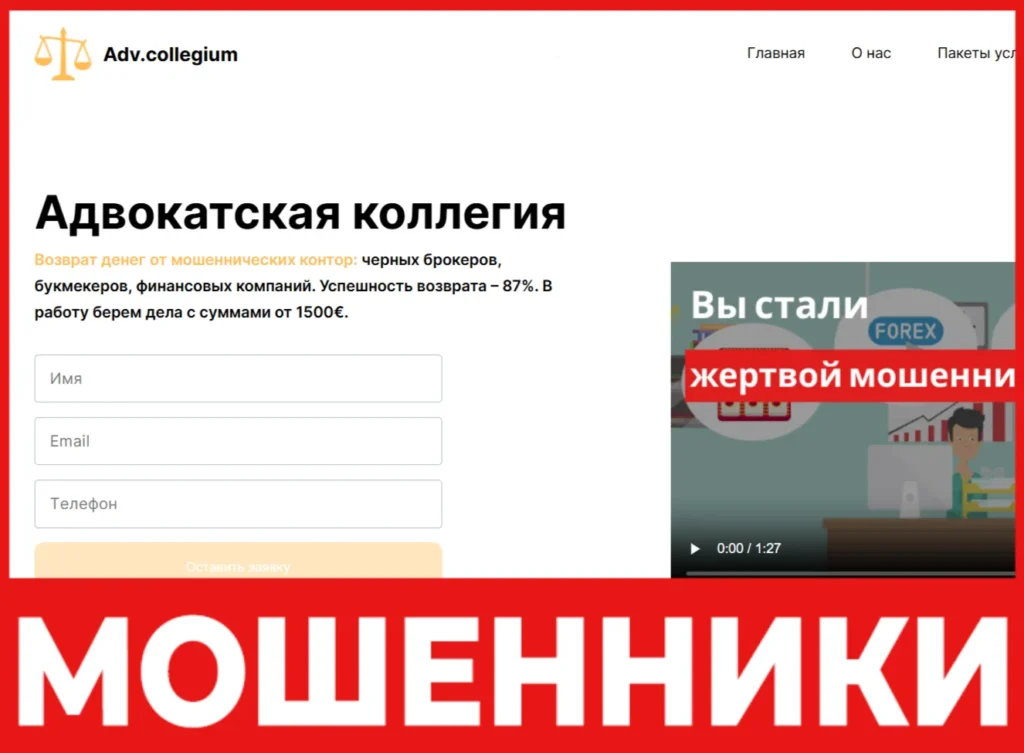 Adv.collegium лицевая сторона скрин