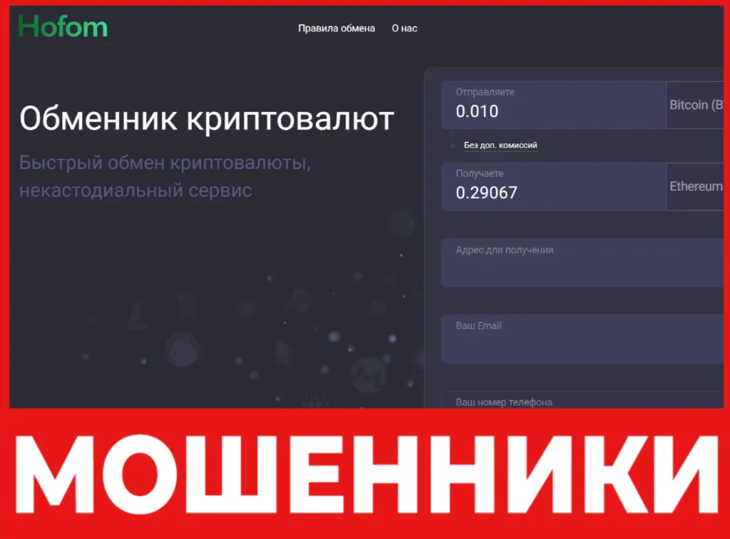 Hofom лицевая сторона скрин