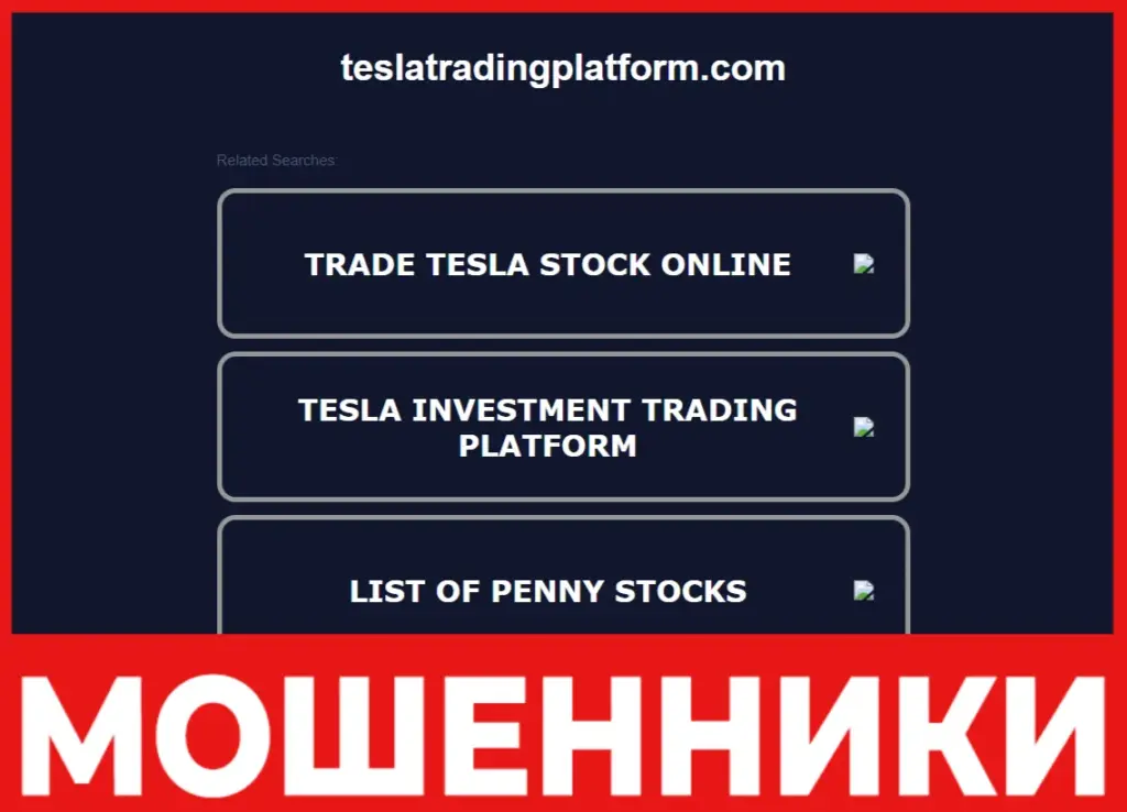 Tesla Trading Platform лицевая сторона cкрин