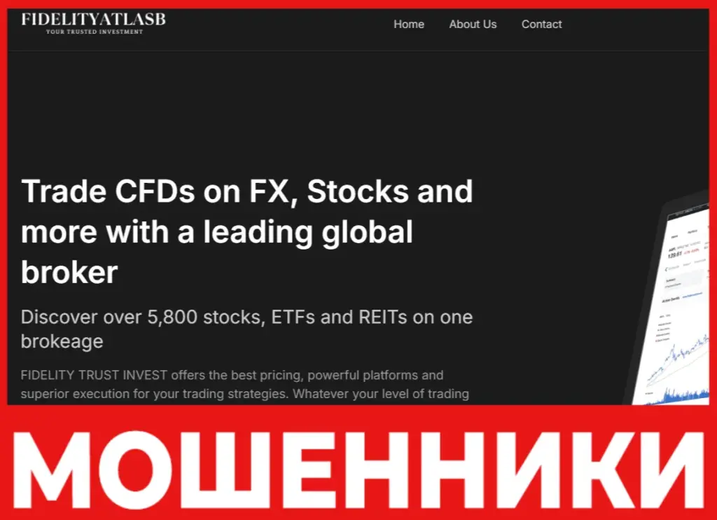 Fidelity Trust Invest лицевая сторона скрин