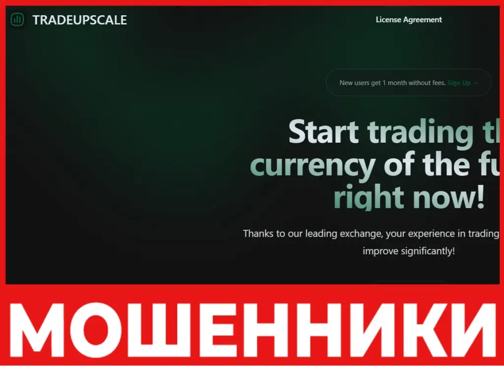 Tradeupscale лицевая сторона скрин
