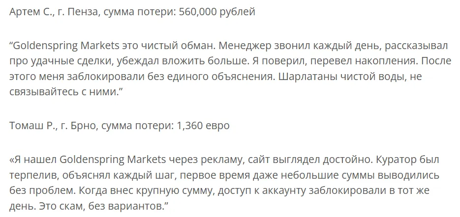 Goldenspring Markets_1 скрин