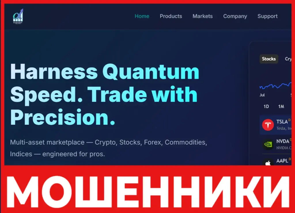 Synthextrading лицевая сторона скрин