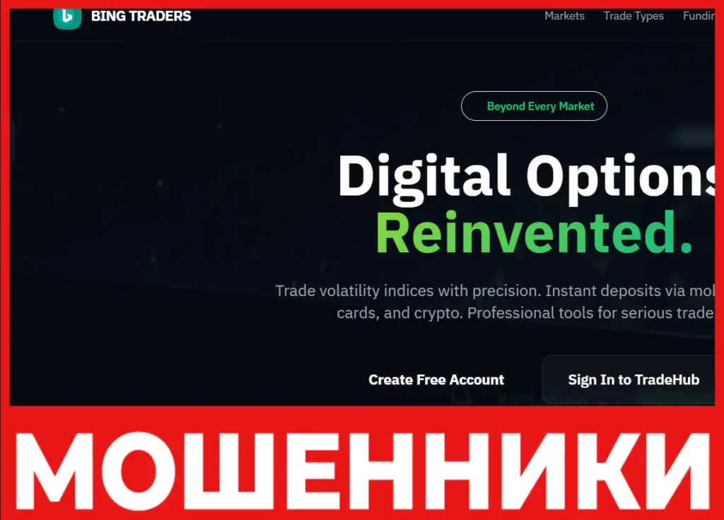 BING TRADERS лицевая сторона скрин