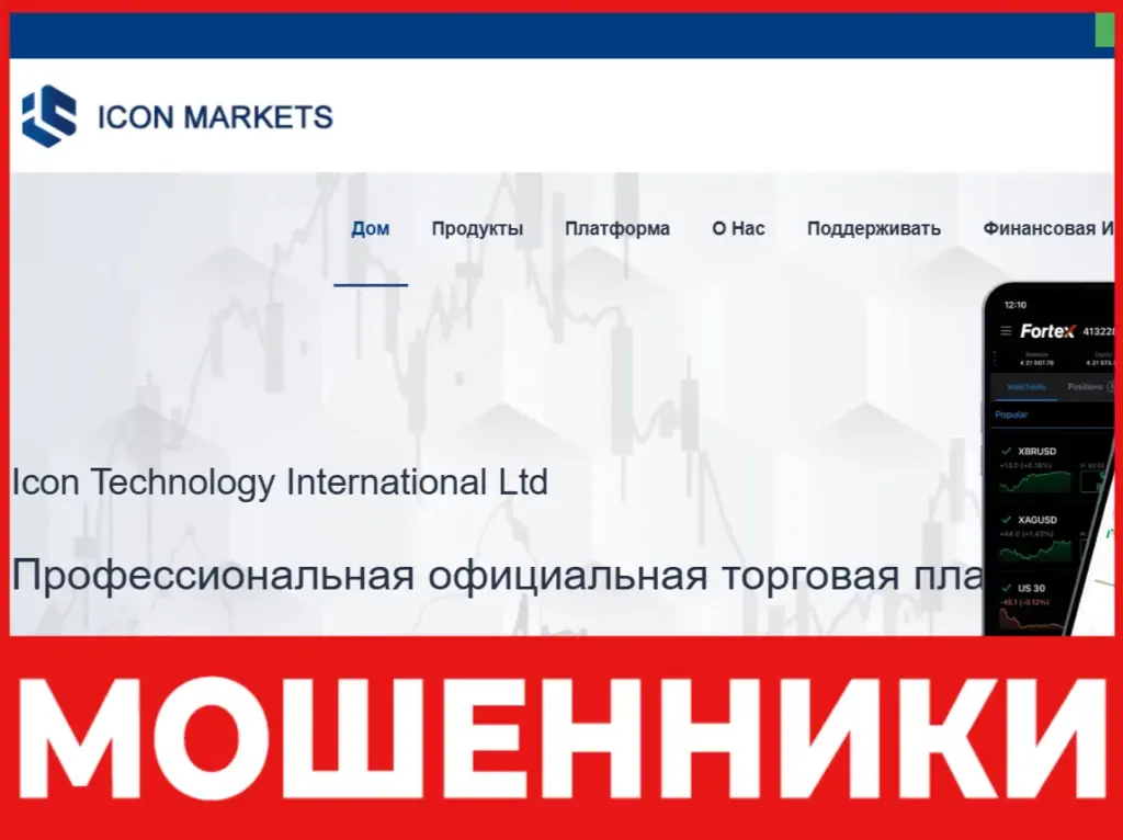 ICON MARKETS лицевая сторона скрин