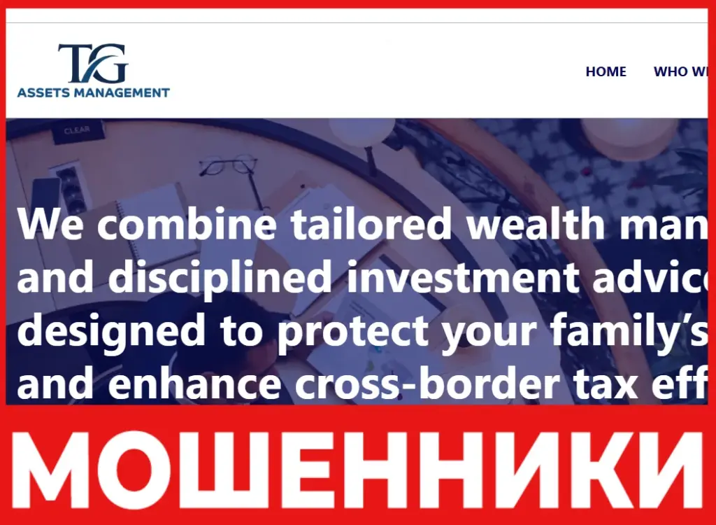 TG Assets Management лицевая сторона скрин