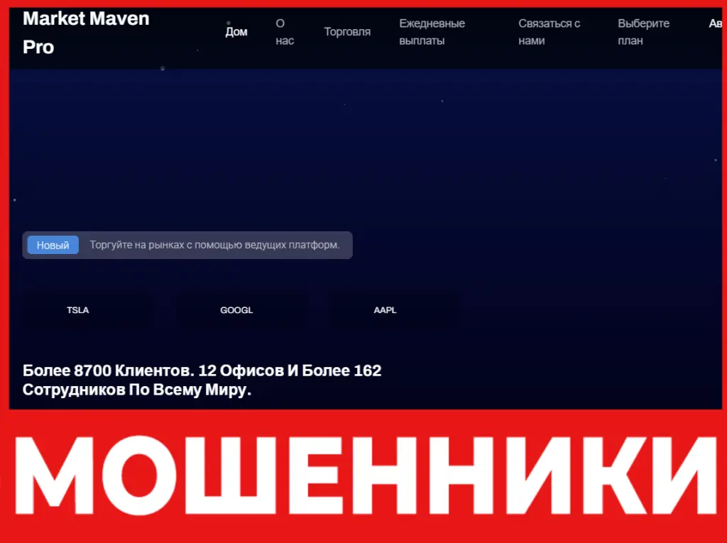 Marketmavenpro лицевая сторона скрин