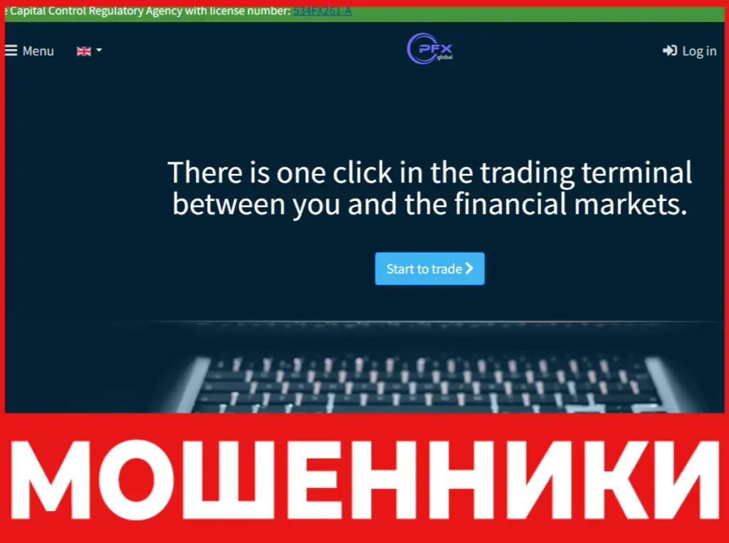 PFX Global LTD лицевая сторона скрин