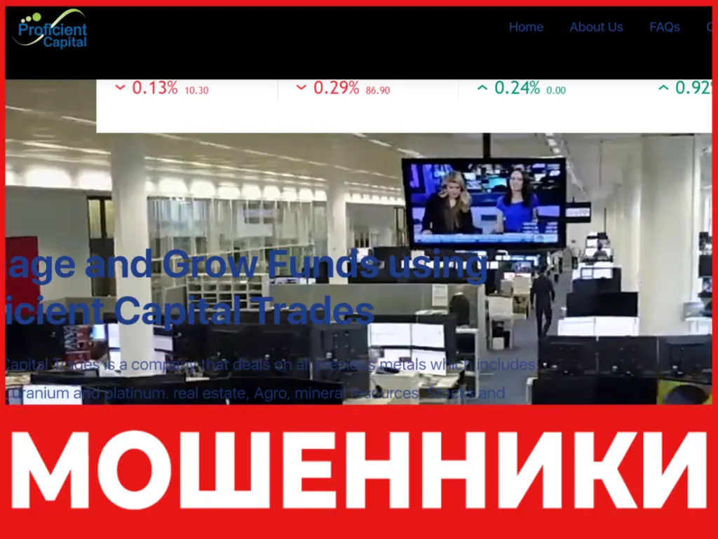 Proficient Capital Trades лицевая сторона скрин