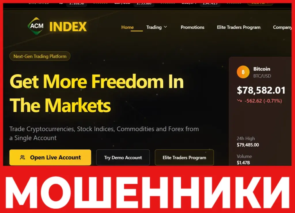 Acmindex лицевая сторона скрин