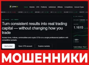 Zynex Broker лицевая сторона скрин