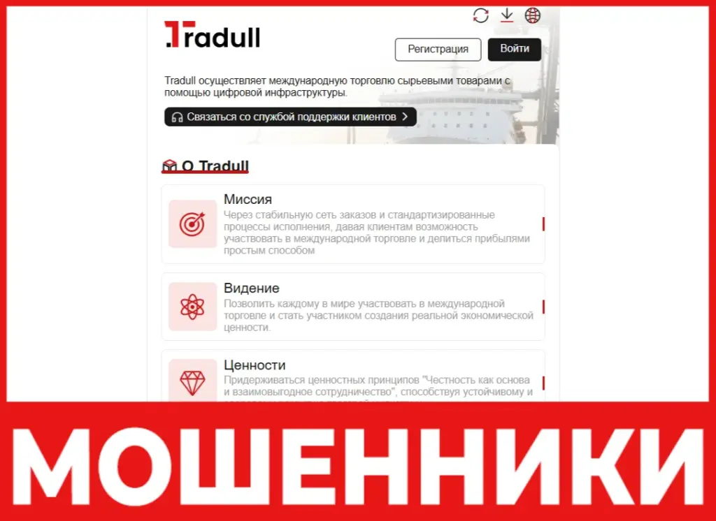 Tradull лицевая сторона скрин
